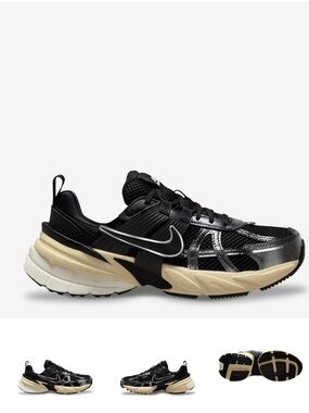 Nike Women’s Black and Cream Running Shoes- worn only once